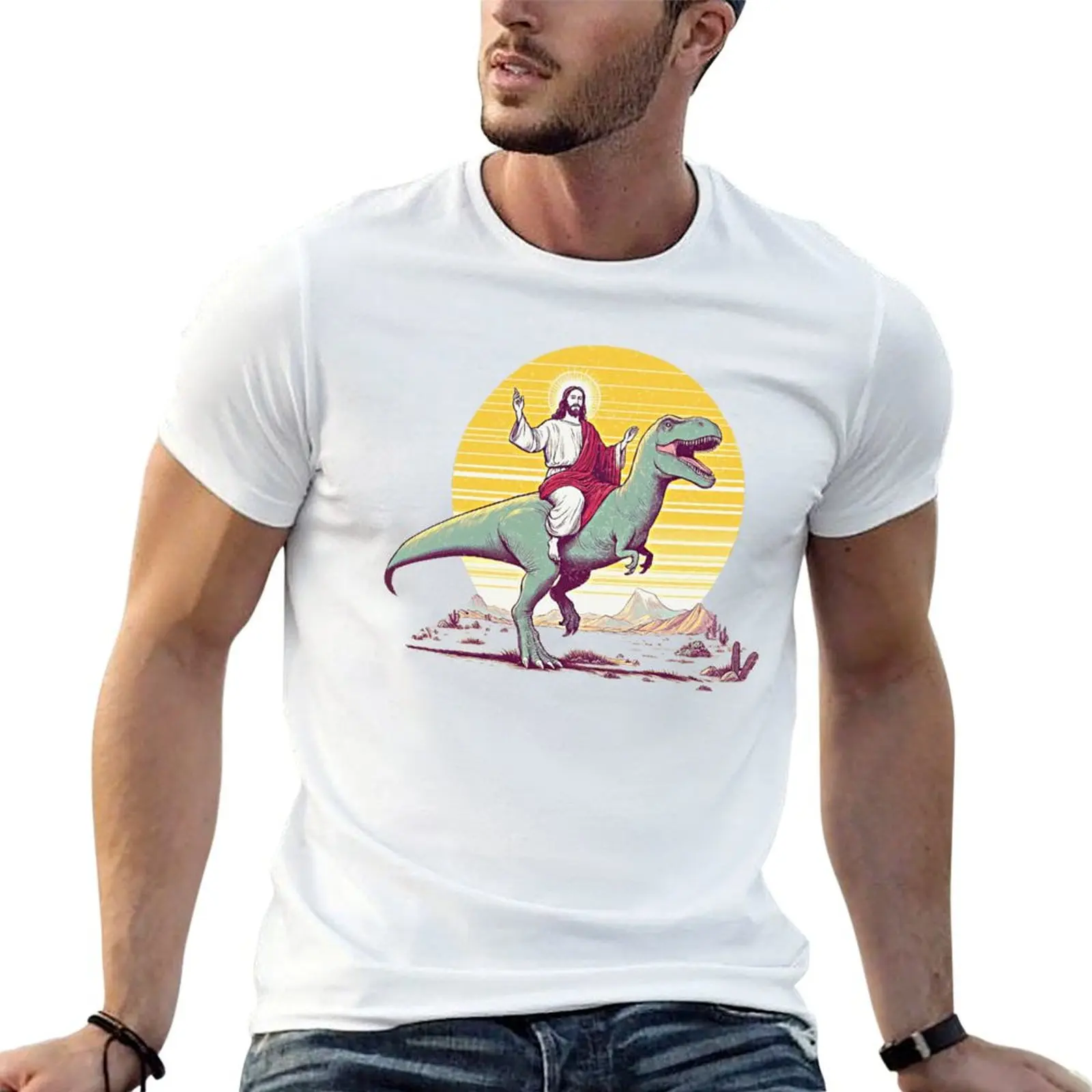 Jesus Riding Dinosaur T-Shirt t shirt man plain man t shirt summer cotton t shirt pack T-shirt
Jesus Riding Dinosaur T-Shirt t shirt man plain man t shirt summer cotton t shirt pack T-shirt