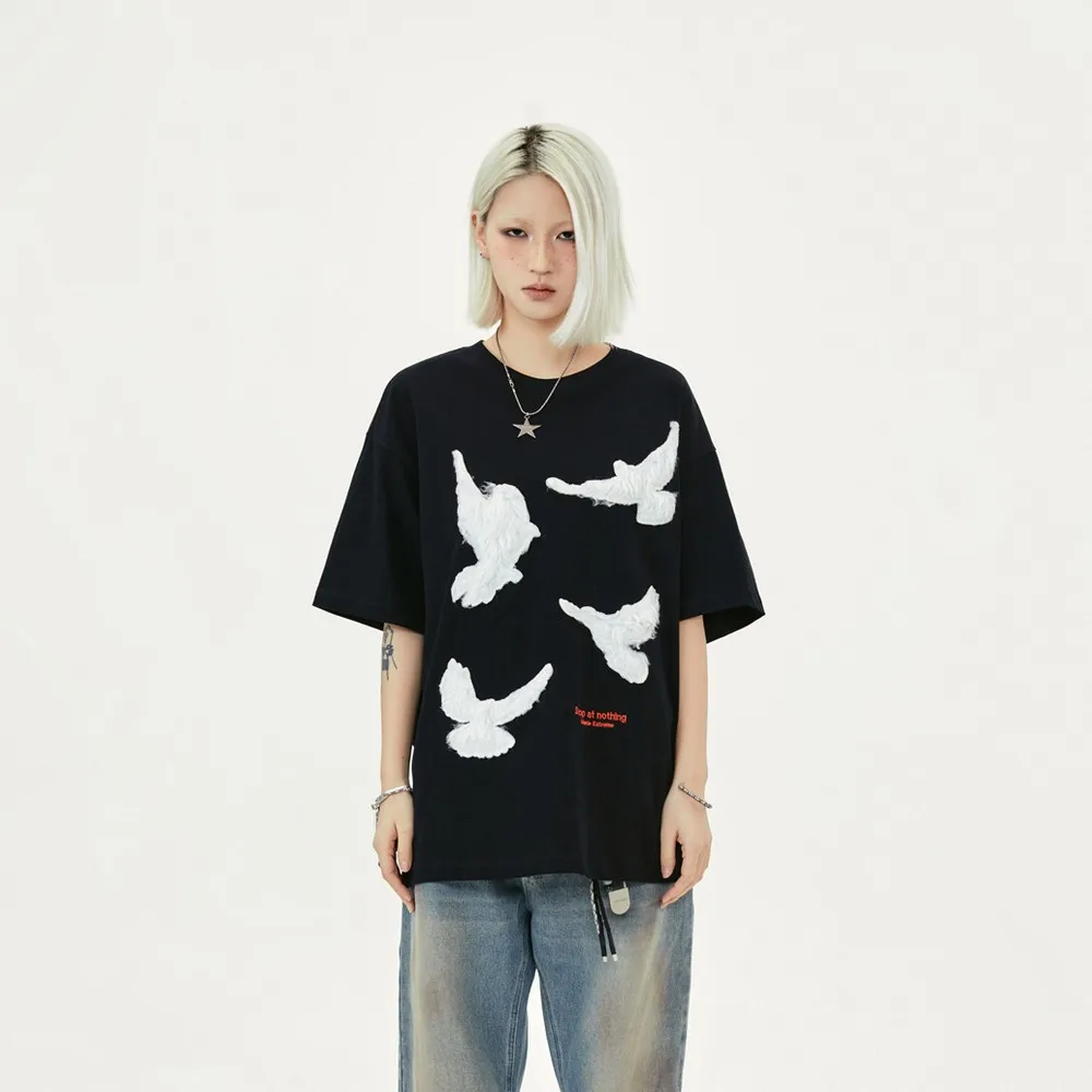 Embroidery Sea Pigeon Grunge Punk Goth Shirts for Women Men Streetwear Graphic Summer Cotton Tops Tees T-shirts Oversized
Embroidery Sea Pigeon Grunge Punk Goth Shirts for Women Men Streetwear Graphic Summer Cotton Tops Tees T-shirts Oversized