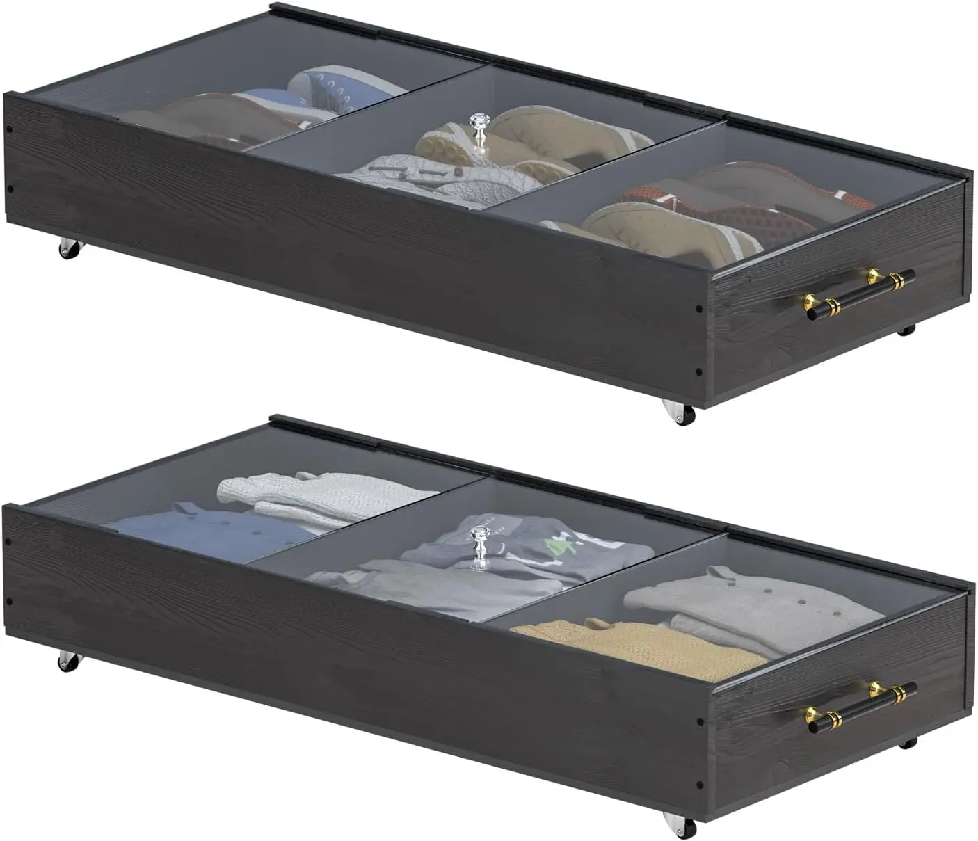 1-Pa Solid Wood Under Bed Storage Drawer With Lids, Wheels, Handles - Divided Underbed Cabinet For Closet - Wooden Crate
1-Pa Solid Wood Under Bed Storage Drawer With Lids, Wheels, Handles - Divided Underbed Cabinet For Closet - Wooden Crate