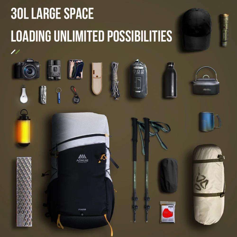 AONIJIE 30L Hiking Bag Ultralight Men Women Large Capacity Trail Running Camping Picnic Travel Cycling Backpack Daypack FH2530
AONIJIE 30L Hiking Bag Ultralight Men Women Large Capacity Trail Running Camping Picnic Travel Cycling Backpack Daypack FH2530