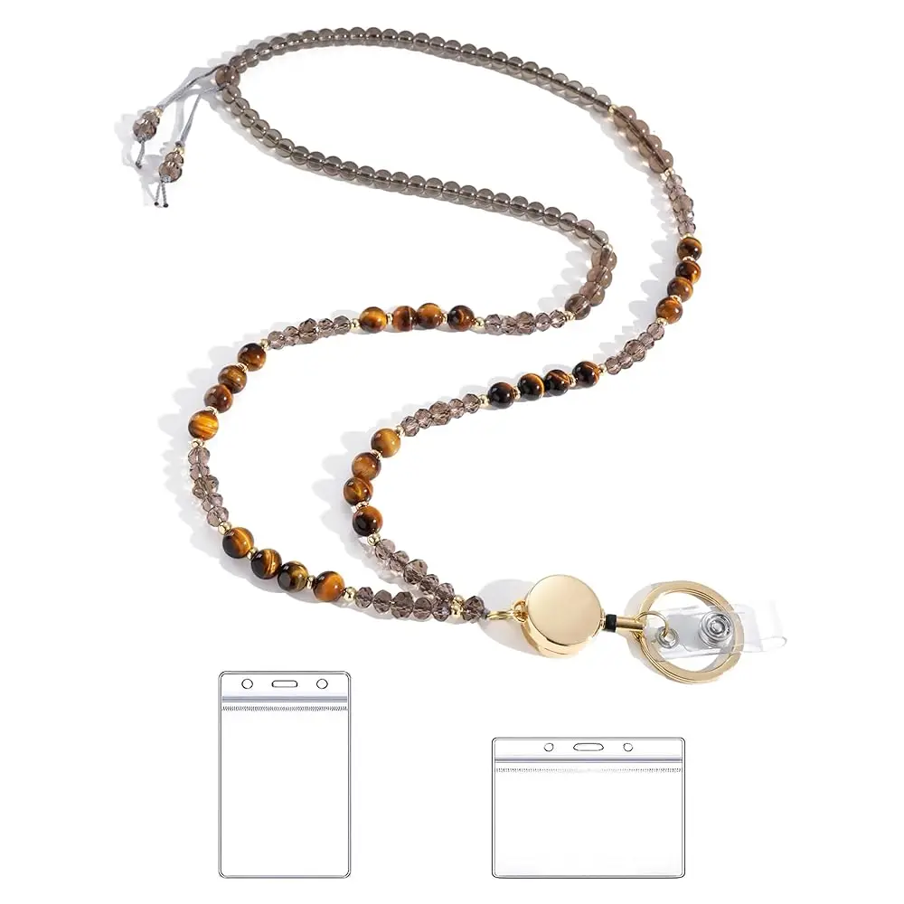 for ID Badges and Keys,Natural Stone Beaded Teacher Lanyard for Women,Retractable Lanyard with ID Holder Cute Lanyards for Te
for ID Badges and Keys,Natural Stone Beaded Teacher Lanyard for Women,Retractable Lanyard with ID Holder Cute Lanyards for Te