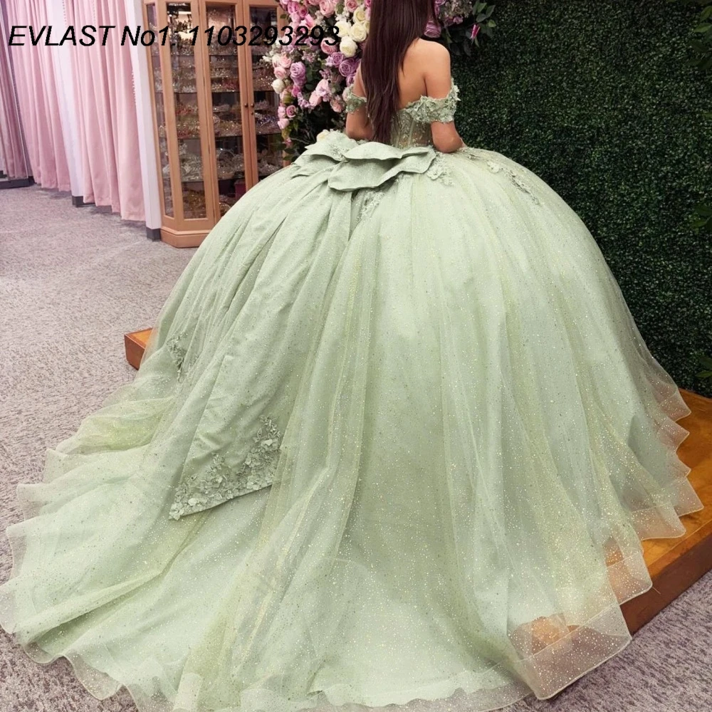 EVLAST Customized Luxury Mint Ball Gown Quinceanera Dress Shiny Crystal Beaded Bow Corset Sweet 16 Vestidos De 15 Anos E1Q555
EVLAST Customized Luxury Mint Ball Gown Quinceanera Dress Shiny Crystal Beaded Bow Corset Sweet 16 Vestidos De 15 Anos E1Q555