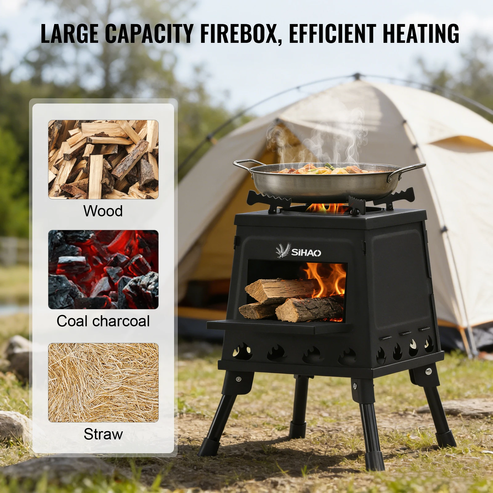 SIHAO Outdoor Wood Stove Portable Firewood Burning Stove BBQ Grill Picnic Heating Cooking Grill For Camping
SIHAO Outdoor Wood Stove Portable Firewood Burning Stove BBQ Grill Picnic Heating Cooking Grill For Camping