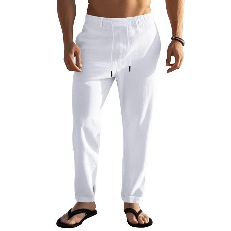 Simple Fashion Solid Color Drawstring Summer Linen Men's Casual Pants Straight Loose Pants High Waist Elastic
Simple Fashion Solid Color Drawstring Summer Linen Men's Casual Pants Straight Loose Pants High Waist Elastic