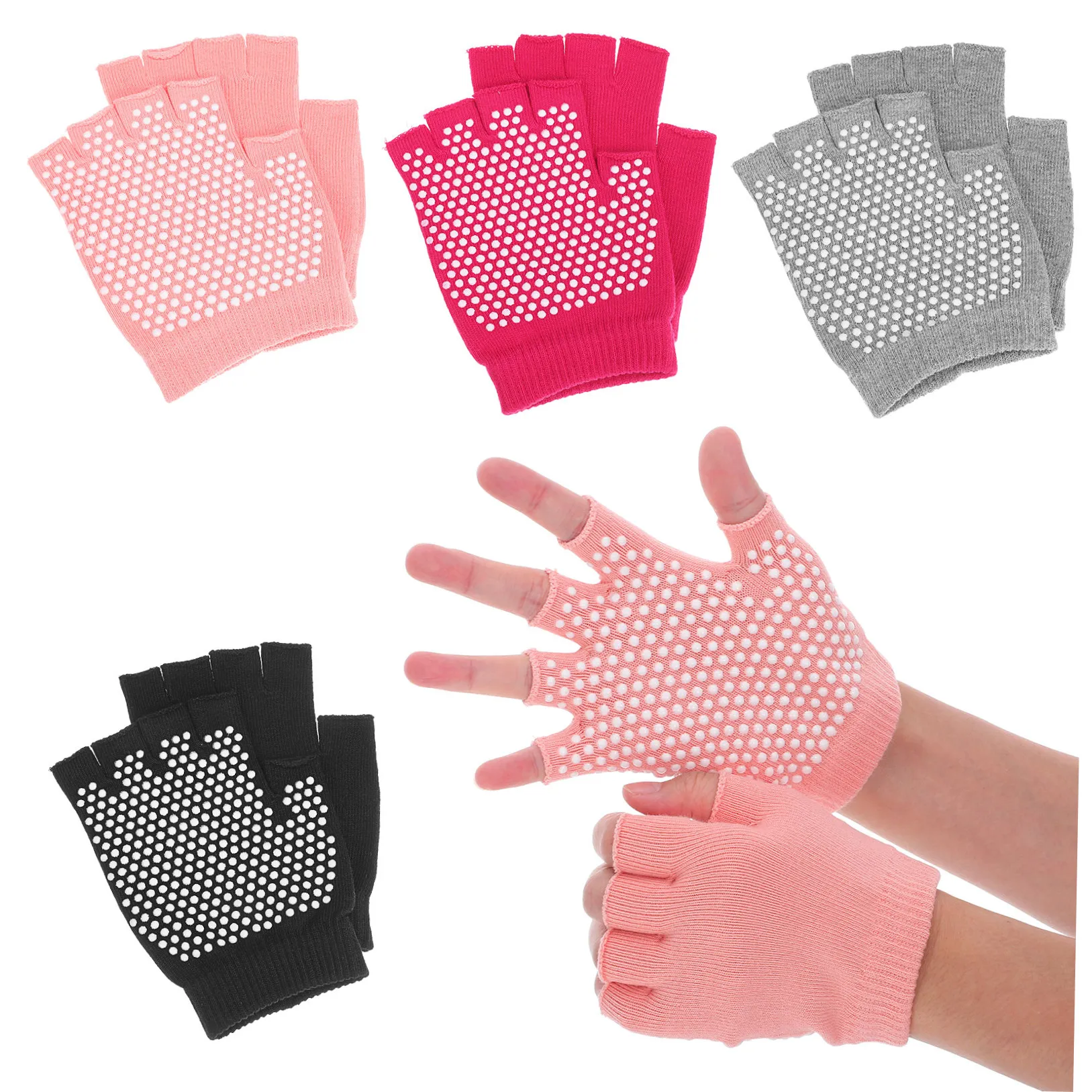 4 Pairs Non-Slip Yoga Gloves Black Anti-skid Fingerless Palm Protective Ballet Dancing Cotton Fitness Workout Strength Training
4 Pairs Non-Slip Yoga Gloves Black Anti-skid Fingerless Palm Protective Ballet Dancing Cotton Fitness Workout Strength Training