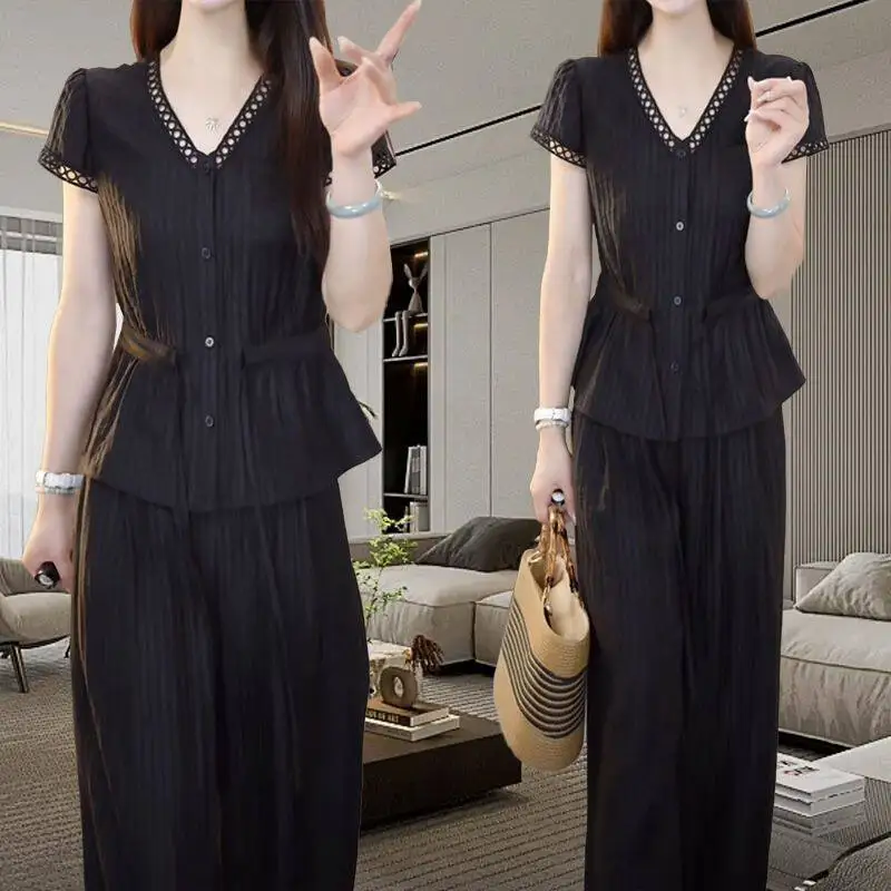 Advanced Casual Western-style Age Reducing Fashionable Set Summer New Style Short Sleeved Top Slimming Two-piece Set
Advanced Casual Western-style Age Reducing Fashionable Set Summer New Style Short Sleeved Top Slimming Two-piece Set