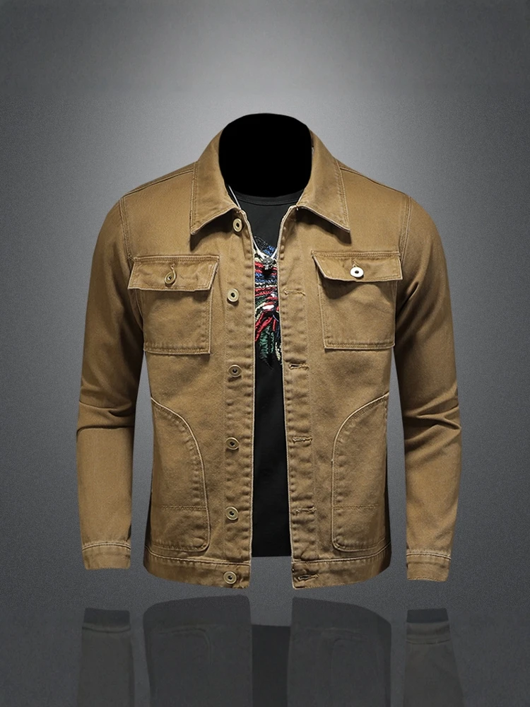 Casual Sle Men's Denim Jaet Spring Autumn New Pure Color Simple Design Korean Version Large Size Collar up Jaet
Casual Sle Men's Denim Jaet Spring Autumn New Pure Color Simple Design Korean Version Large Size Collar up Jaet