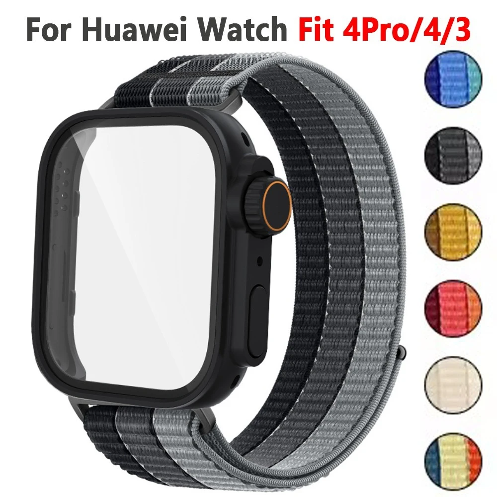 Нейлоновый ремешок + чехол из поликарбоната для Huawei Fit 4 3, спортивный ремешок, защитный чехол для экрана, аксессуары для браслета Huawei Fit 4Pro, ремешок для часов
Нейлоновый ремешок + чехол из поликарбоната для Huawei Fit 4 3, спортивный ремешок, защитный чехол для экрана, аксессуары для браслета Huawei Fit 4Pro, ремешок для часов