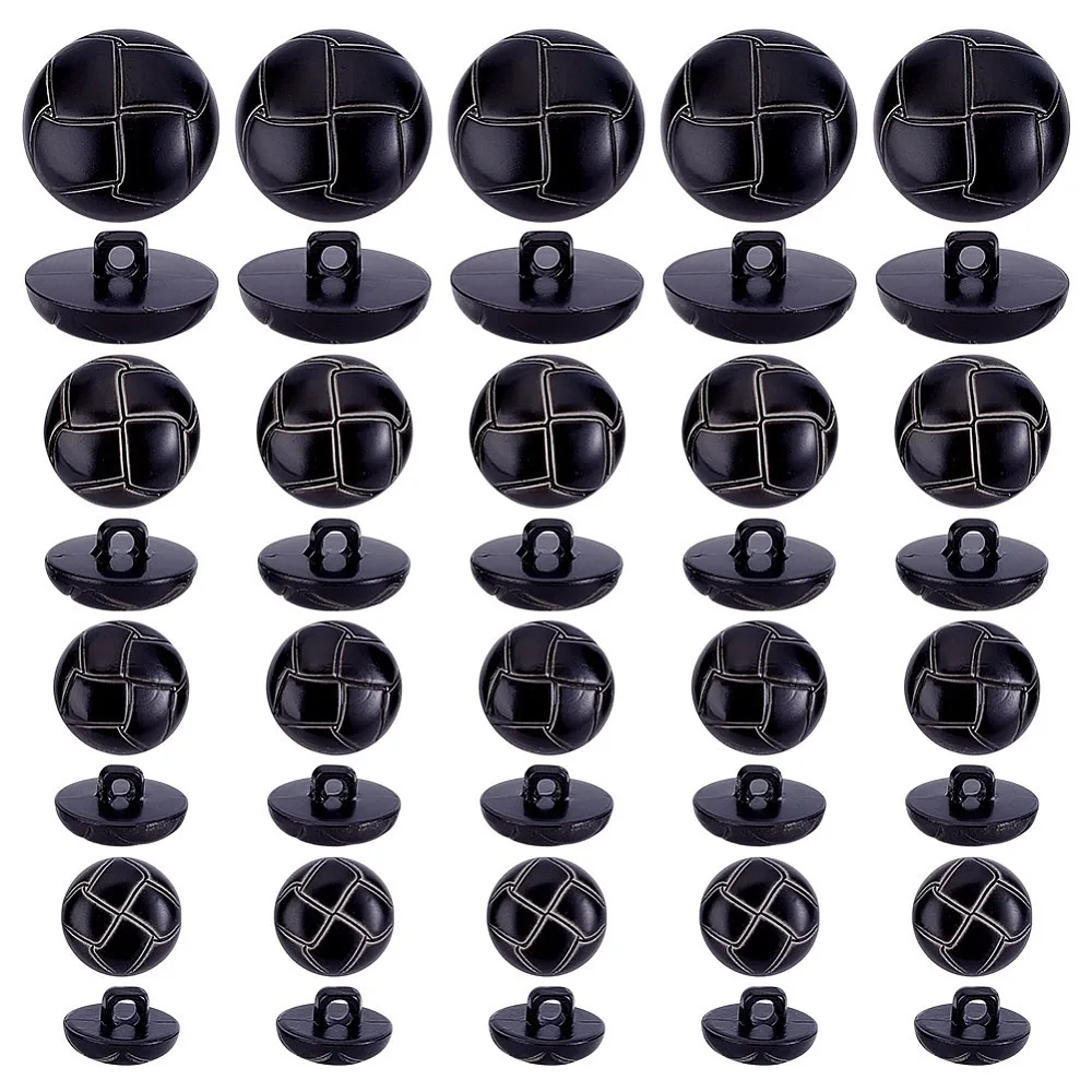 60Pcs 4 Style Plastic Shank Buttons Half Round 1-Hole Black 15~25x9.5~13.5mm Hole: 3.5mm 15pcs/style
60Pcs 4 Style Plastic Shank Buttons Half Round 1-Hole Black 15~25x9.5~13.5mm Hole: 3.5mm 15pcs/style