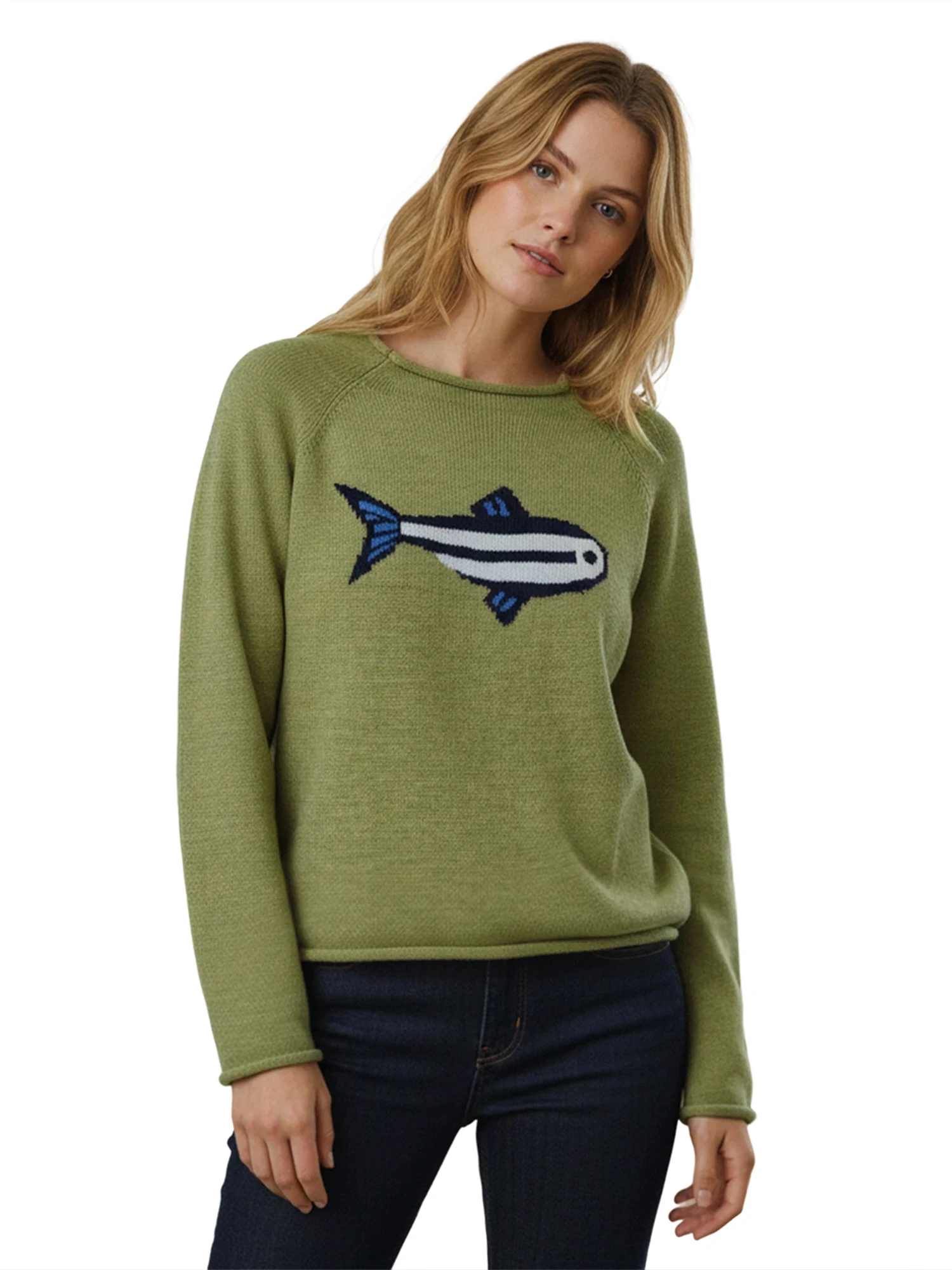 Женские вязаные свитера с длинными рукавами и круглым вырезом, пуловеры с вышивкой в виде рыбы, свободные топы
Женские вязаные свитера с длинными рукавами и круглым вырезом, пуловеры с вышивкой в виде рыбы, свободные топы