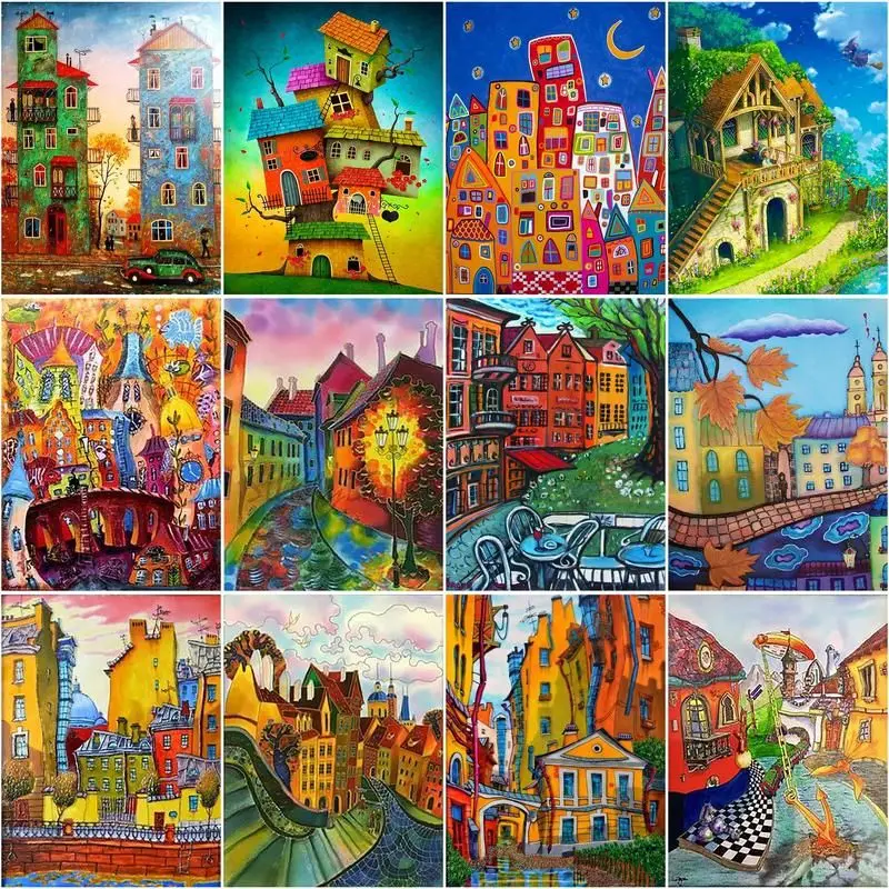 RUOPOTY Cartoon House Painting By Numbers Kits Acrylic Paint On Canvas Picture By Numbers Landscape Modern For Home Decors
RUOPOTY Cartoon House Painting By Numbers Kits Acrylic Paint On Canvas Picture By Numbers Landscape Modern For Home Decors