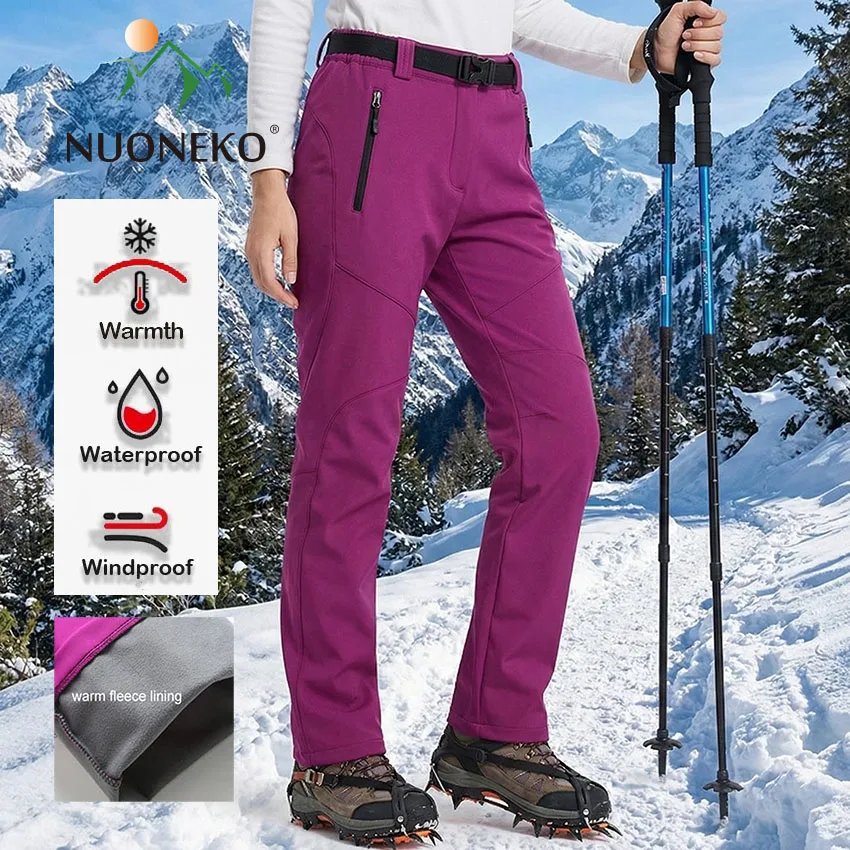 NUONEKO New Winter Womens Outdoor Pants Thick Fleece Softshell Design Hiking Trekking Skiing with Waterproof Sports Trousers
NUONEKO New Winter Womens Outdoor Pants Thick Fleece Softshell Design Hiking Trekking Skiing with Waterproof Sports Trousers