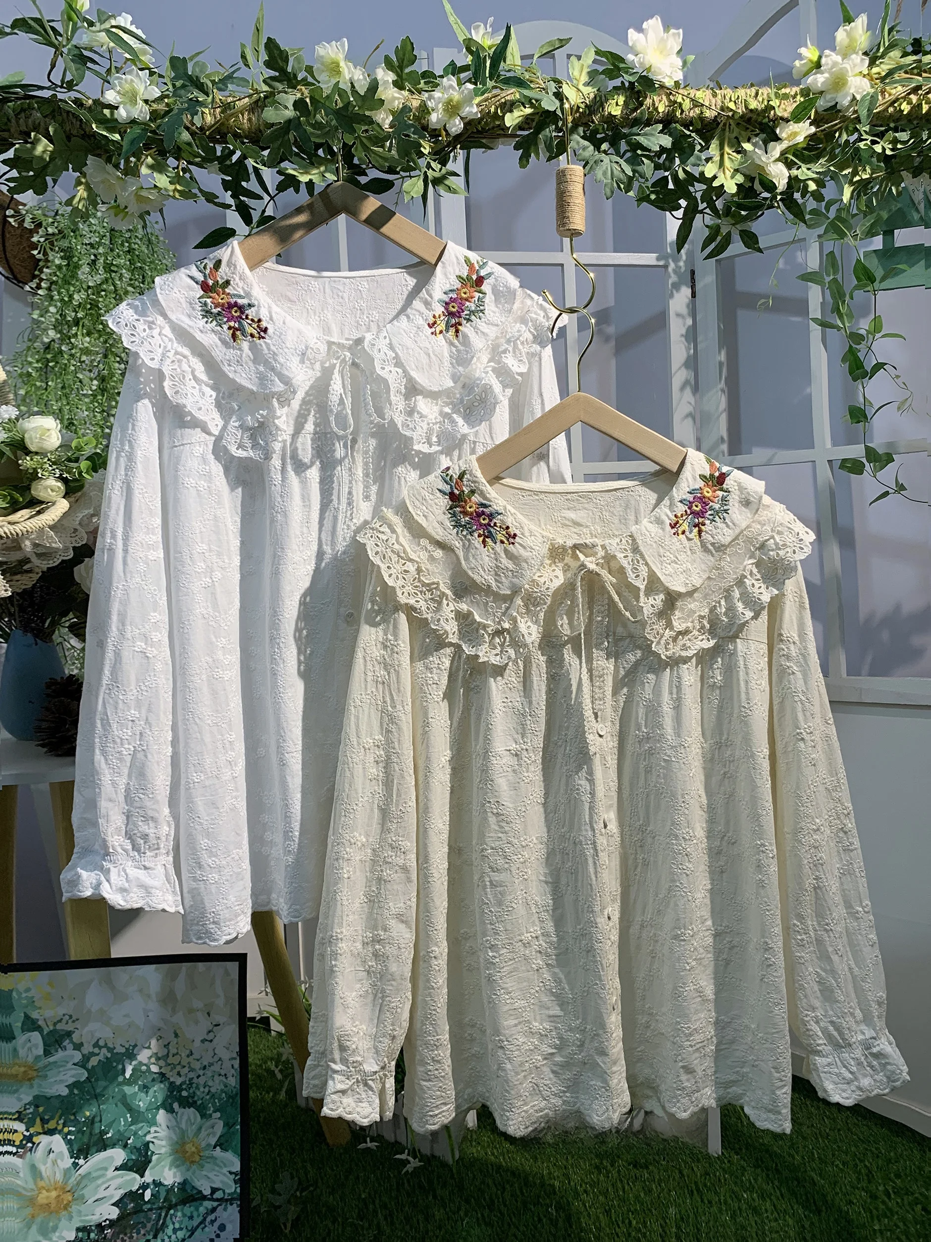 Осенняя новинка: хлопковая рубашка с вышивкой, двойным воротником, длинными рукавами и пуговицами, однотонная, в нежном стиле
Осенняя новинка: хлопковая рубашка с вышивкой, двойным воротником, длинными рукавами и пуговицами, однотонная, в нежном стиле