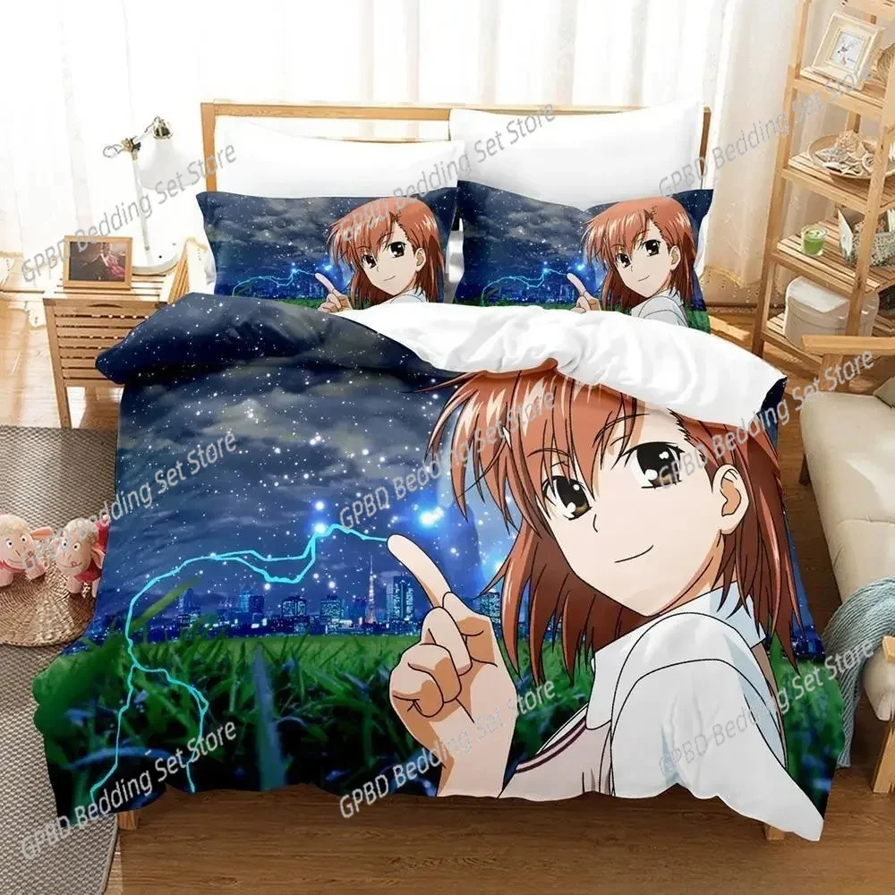 Hip Hop Misaka Mikoto Bedding Set Cartoon Anime three-piece set Adult Kid Bedroom Duvet cover Sets Kawaii Girl twin bedding set
Hip Hop Misaka Mikoto Bedding Set Cartoon Anime three-piece set Adult Kid Bedroom Duvet cover Sets Kawaii Girl twin bedding set