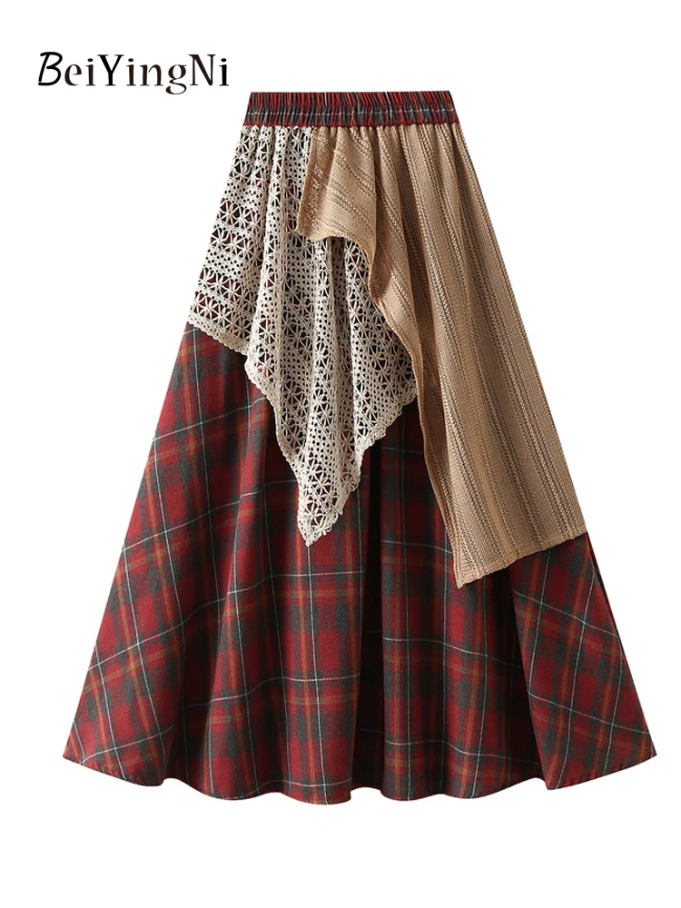 Beiyingni Japanese Style Vintage Long Midi Skirt Women Lace Patchwork Leisure Irregular Plaid A-line Skirts Girls Korean Chic
Beiyingni Japanese Style Vintage Long Midi Skirt Women Lace Patchwork Leisure Irregular Plaid A-line Skirts Girls Korean Chic