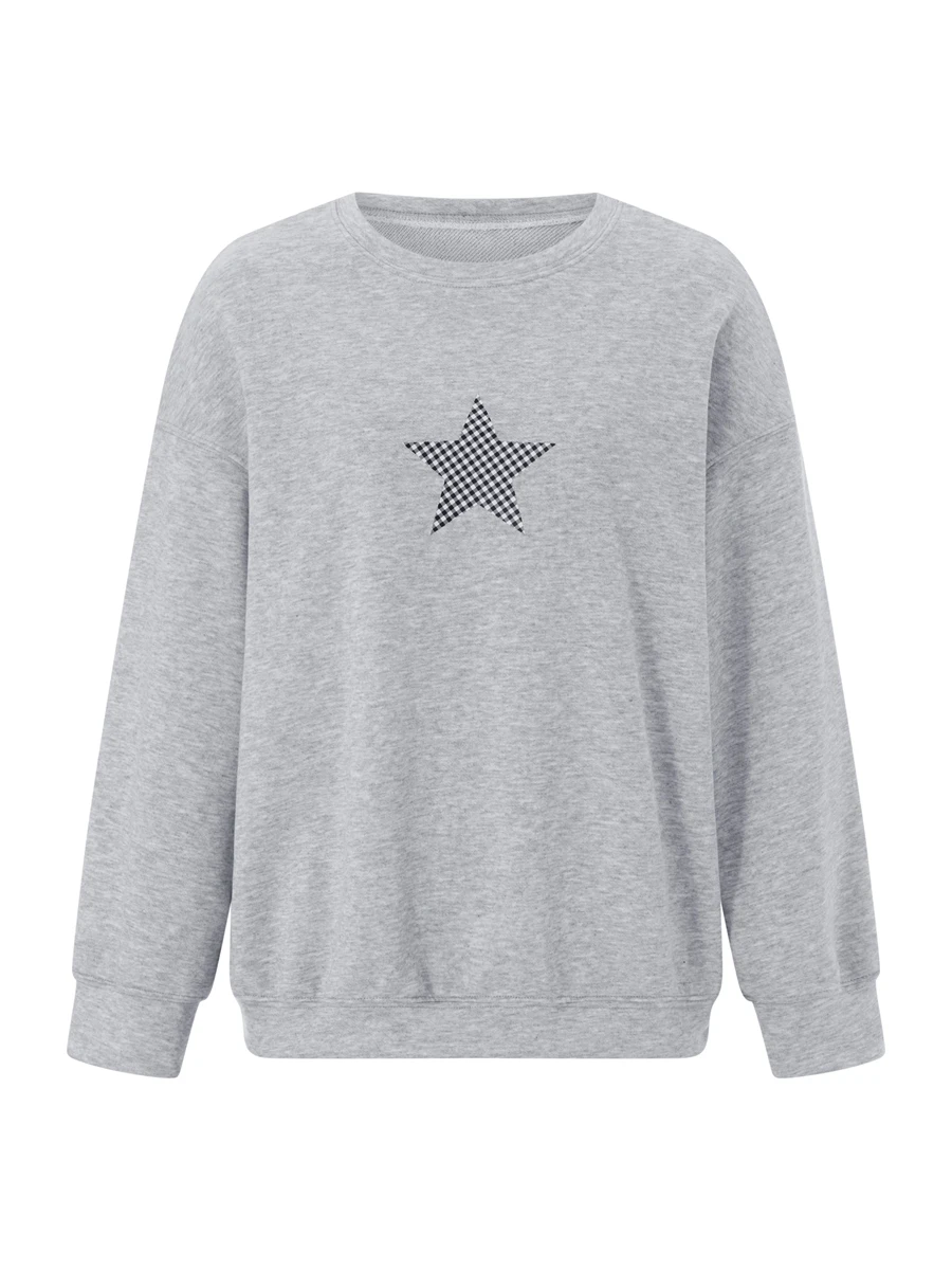 Women Crew Neck Sweatshirts Cute Plaid Star Pattern Loose Workout Long Sleeve Pullovers Fall Tops Autumn Streetwear
Women Crew Neck Sweatshirts Cute Plaid Star Pattern Loose Workout Long Sleeve Pullovers Fall Tops Autumn Streetwear