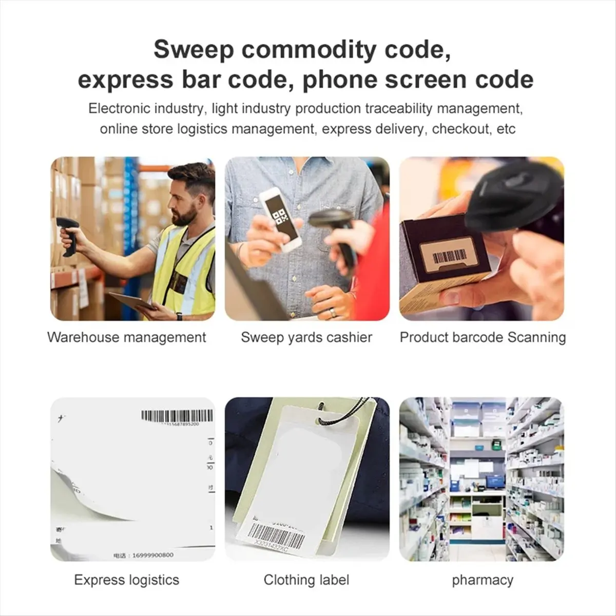 Universal 1D/2D USB Wired Barcode Scanner Handheld QR Codes Reader Mobile POS Plug and Play Support Logistic Store
Universal 1D/2D USB Wired Barcode Scanner Handheld QR Codes Reader Mobile POS Plug and Play Support Logistic Store