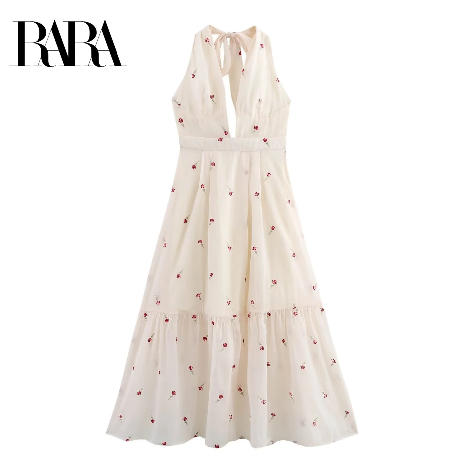 RARA 2025 New Arrival Women's Halter Neck Tie - Back Embroidered Tiered Midi Dress for Spring Summer Wear
RARA 2025 New Arrival Women's Halter Neck Tie - Back Embroidered Tiered Midi Dress for Spring Summer Wear