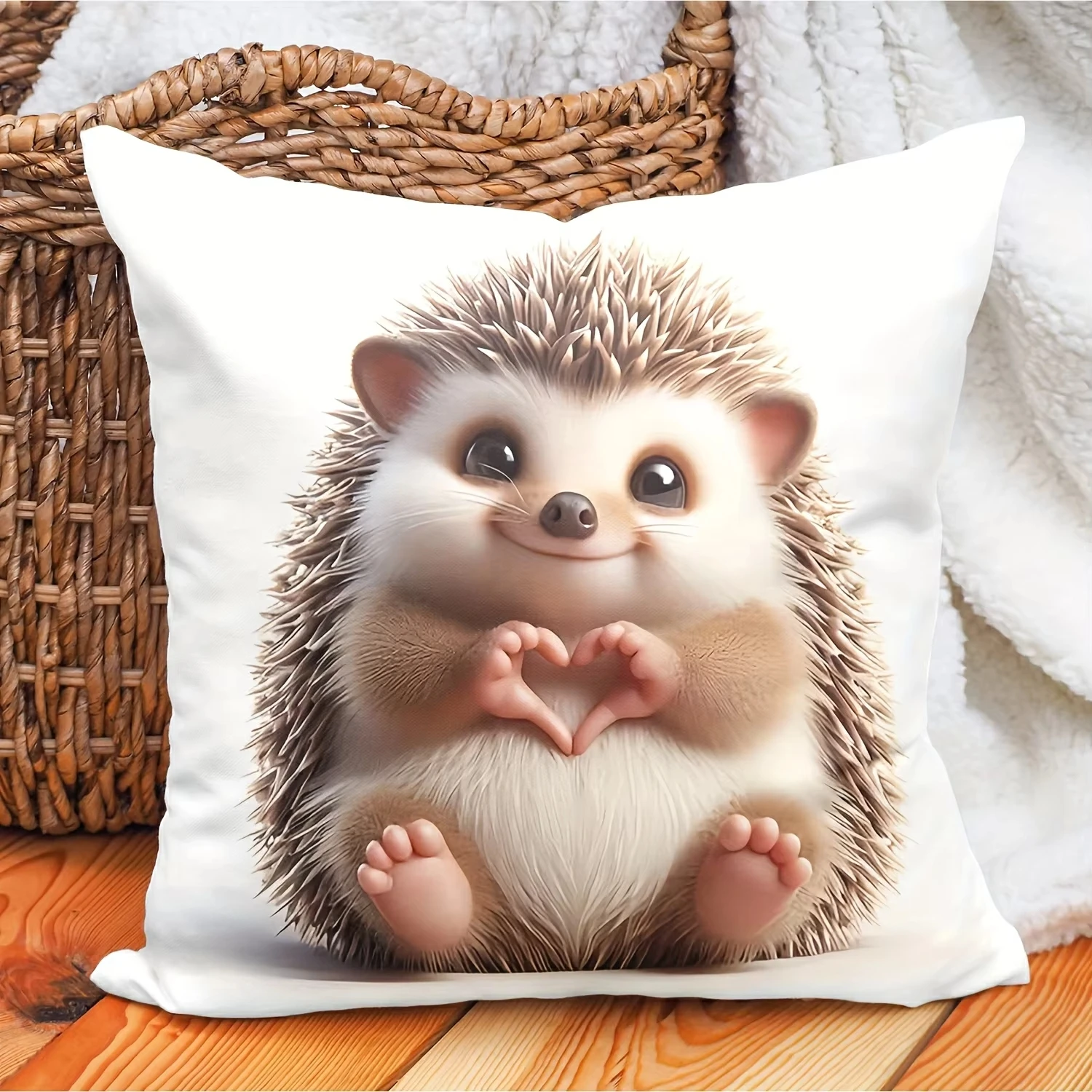 Adorable Hedgehog with Heart Paws Decorative Pillowcase, Soft Polyester, Sofa & Living Room Decor, White (No Pillow Insert)
Adorable Hedgehog with Heart Paws Decorative Pillowcase, Soft Polyester, Sofa & Living Room Decor, White (No Pillow Insert)