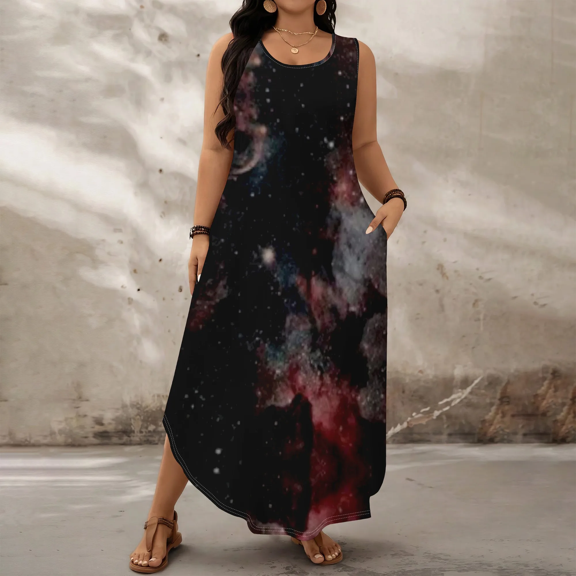 Galaxy Print Plus Size Dress XL‑6XL Sleeveless Loose Fit Maxi Style for Night Out, Music Festival or Cosmic Art Party Look
Galaxy Print Plus Size Dress XL‑6XL Sleeveless Loose Fit Maxi Style for Night Out, Music Festival or Cosmic Art Party Look
