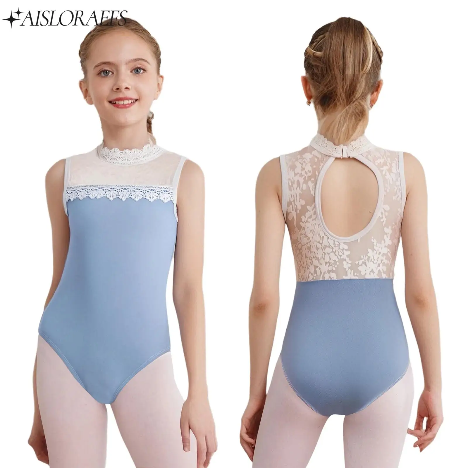Teens Girls Lace Collar Sleeveless Skating Dance Leotard Sheer Jacquard Mesh Bodysuit for Ballet Gymnastics Practice Performance
Teens Girls Lace Collar Sleeveless Skating Dance Leotard Sheer Jacquard Mesh Bodysuit for Ballet Gymnastics Practice Performance
