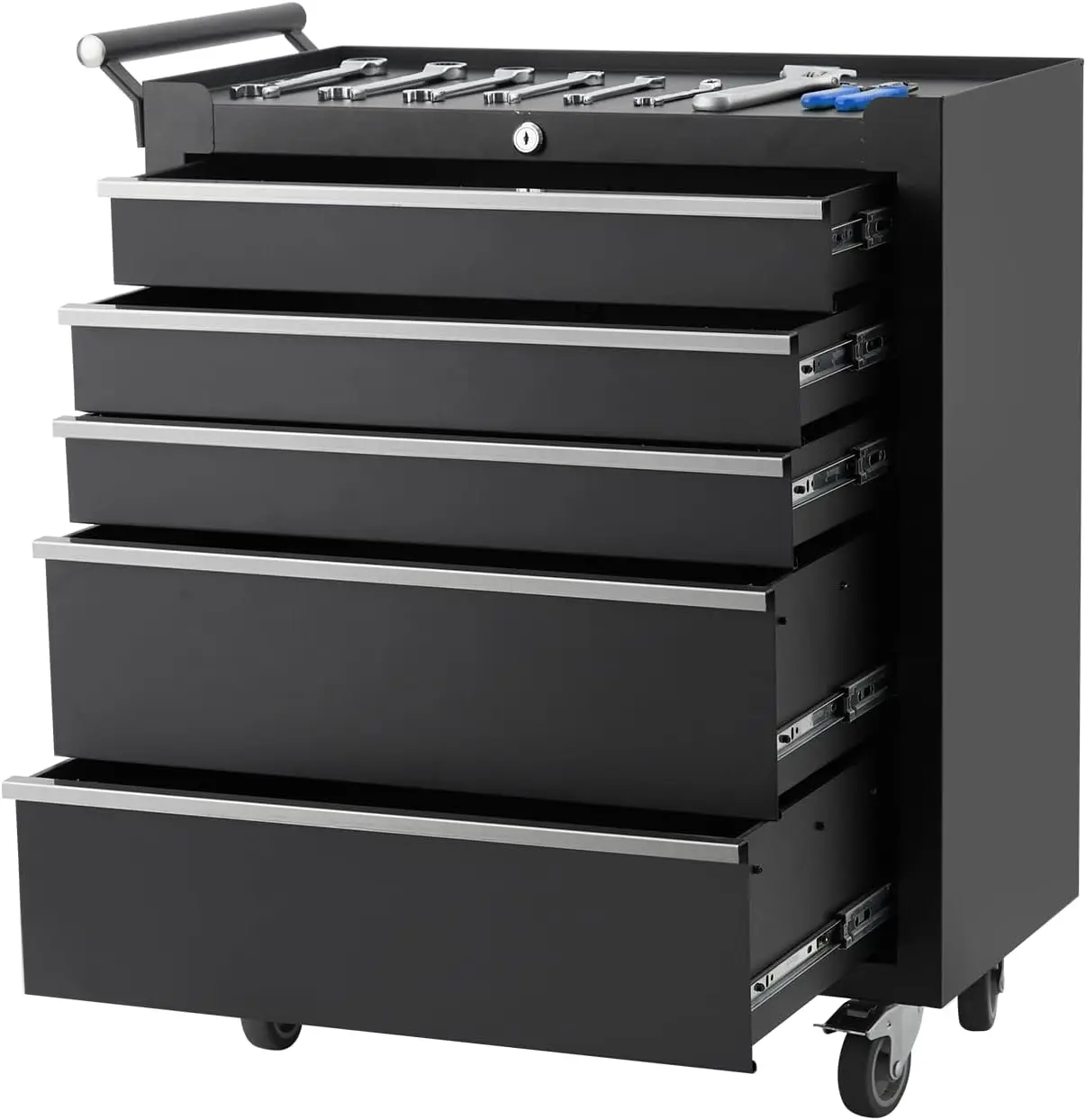 5-Drawer Rolling Tool Chest, Heavy Duty Tool Storage Cabinet with Drawers & Locking Mechanism
5-Drawer Rolling Tool Chest, Heavy Duty Tool Storage Cabinet with Drawers & Locking Mechanism