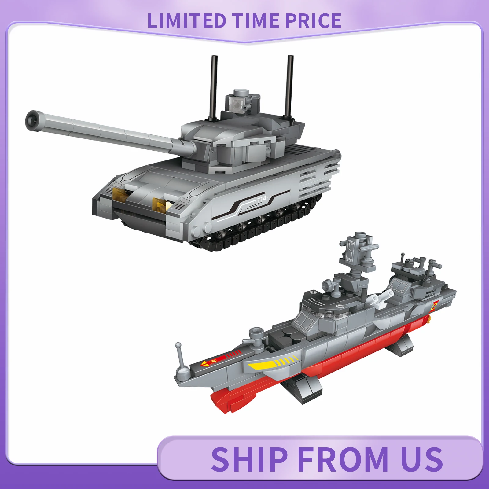 Military Vehicle Building Blocks 325+PCS Realistic Warship & T14 Tank Set Educational Toys for Kids/Teens Collectible Decor
Military Vehicle Building Blocks 325+PCS Realistic Warship & T14 Tank Set Educational Toys for Kids/Teens Collectible Decor