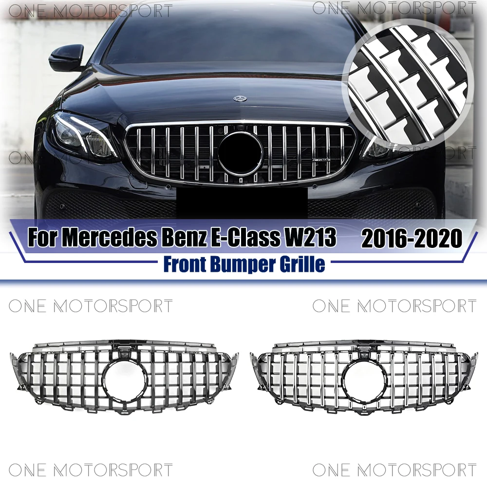 Хромированная серебристая решетка переднего бампера в стиле GTR для Mercedes-Benz E-Class W213 2016-2020 E200 E250 E300 E350, черная верхняя решетка
Хромированная серебристая решетка переднего бампера в стиле GTR для Mercedes-Benz E-Class W213 2016-2020 E200 E250 E300 E350, черная верхняя решетка