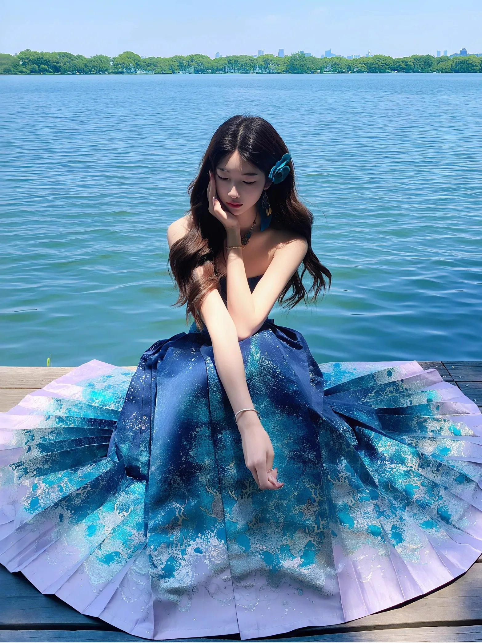 Chinoiserie Halveskirt Set Women's Adult Ming Dynasty Style High Waist A-Line Polyester Fiber Traditional Culture Type
Chinoiserie Halveskirt Set Women's Adult Ming Dynasty Style High Waist A-Line Polyester Fiber Traditional Culture Type