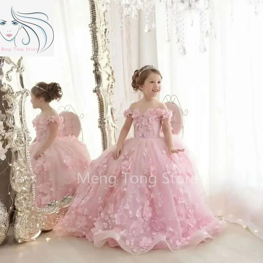 Tulle Flower Girl Dress For Wedding 3d Applique Luxury Pink Pearls Kids Birthday Party Princess Dress Ball Gowns
Tulle Flower Girl Dress For Wedding 3d Applique Luxury Pink Pearls Kids Birthday Party Princess Dress Ball Gowns