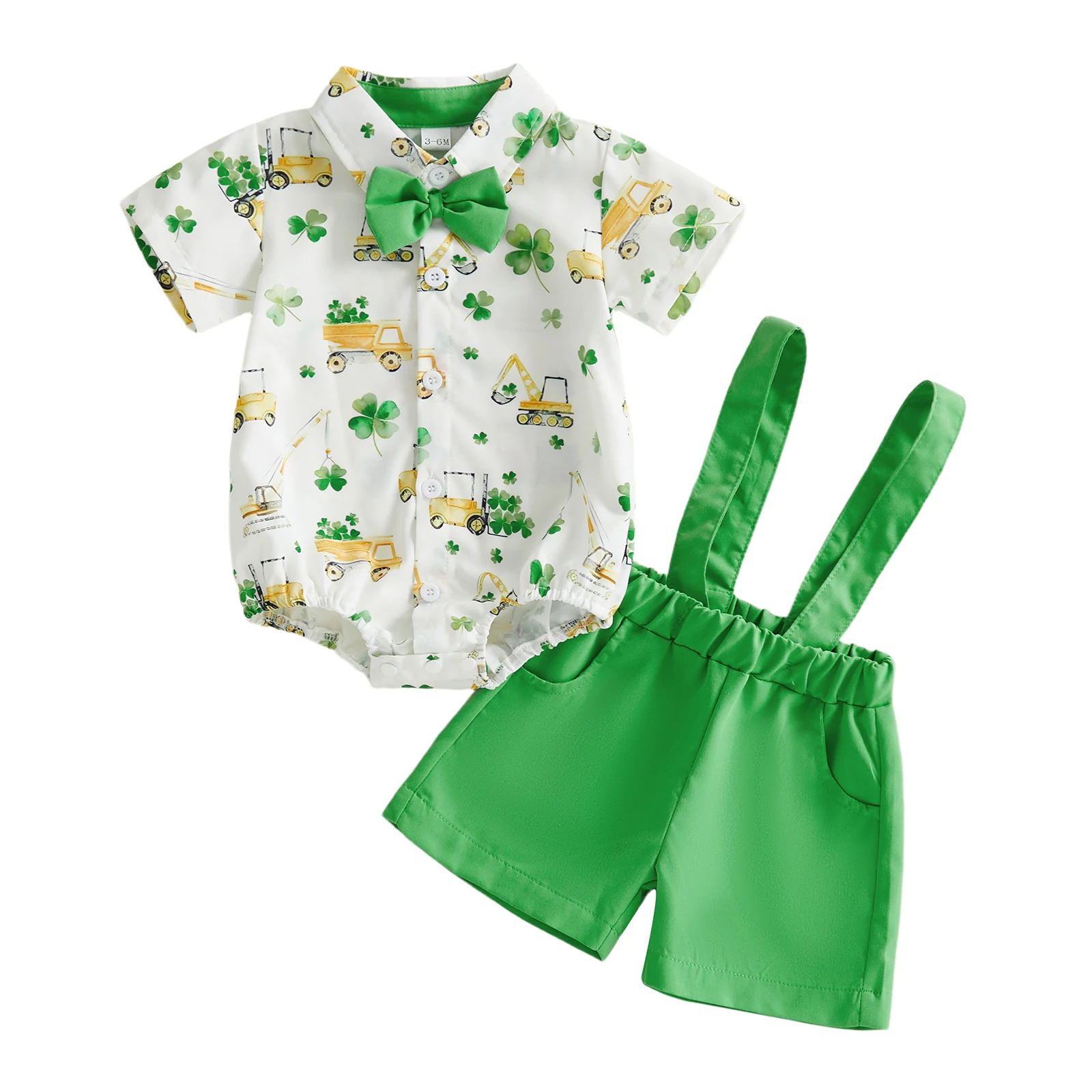 Весенняя одежда из 2 предметов для маленьких мальчиков, комбинезон с короткими рукавами и принтом клевера, шорты на подтяжках, комплект одежды для новорожденных
Весенняя одежда из 2 предметов для маленьких мальчиков, комбинезон с короткими рукавами и принтом клевера, шорты на подтяжках, комплект одежды для новорожденных
