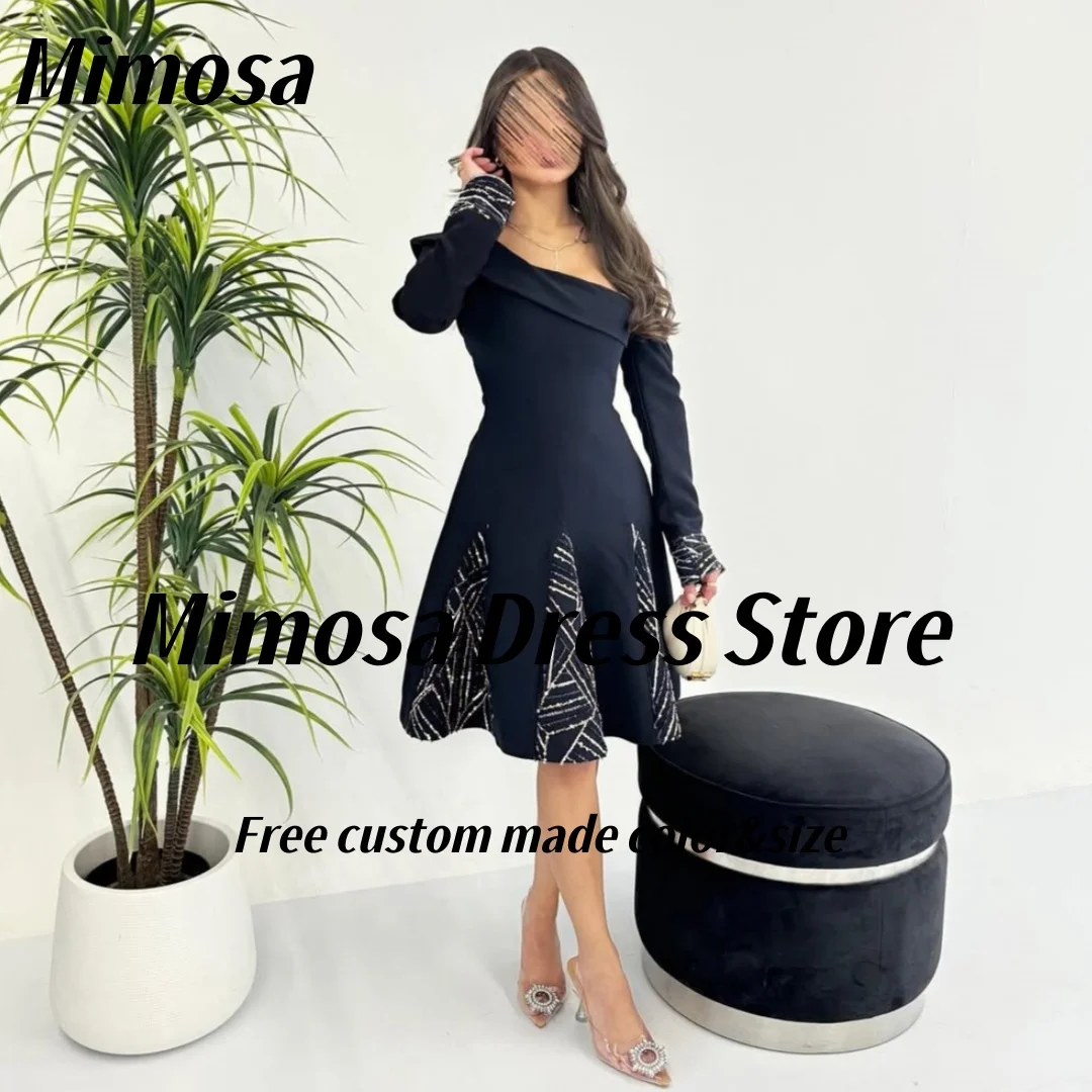 Mimosa 2025 Short Prom Dresses Off Shoulder Long Sleeves Homecoming Dress Zipper Back Birthday Party Girls Wear Customized
Mimosa 2025 Short Prom Dresses Off Shoulder Long Sleeves Homecoming Dress Zipper Back Birthday Party Girls Wear Customized