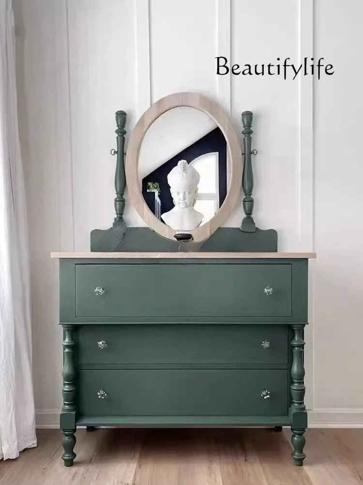 French retro old solid wood desk European log carved dressing table simple modern dressing table
French retro old solid wood desk European log carved dressing table simple modern dressing table