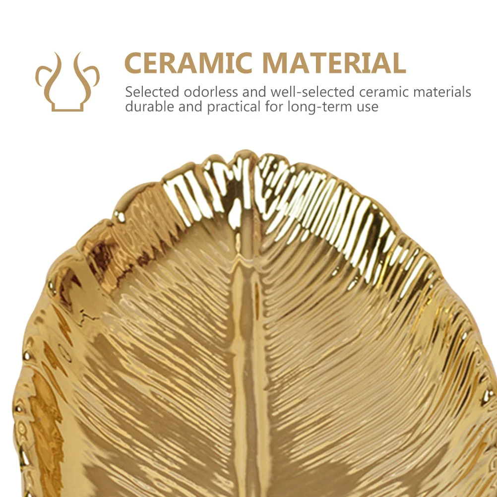 Elegant Gold Leaf Jewelry Tray Ceramic Desktop Storage Organizer Decorative Holder for Jewelry Rings Necklaces and Sundries
Elegant Gold Leaf Jewelry Tray Ceramic Desktop Storage Organizer Decorative Holder for Jewelry Rings Necklaces and Sundries