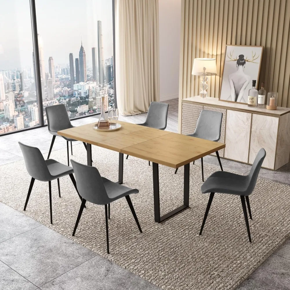 Dining Tables, 6-8 People Kitchen Dinings Room Table Set Extendable Wood Dinings Table and 6 Upholstered Chairs, Dining Tables 
Dining Tables, 6-8 People Kitchen Dinings Room Table Set Extendable Wood Dinings Table and 6 Upholstered Chairs, Dining Tables