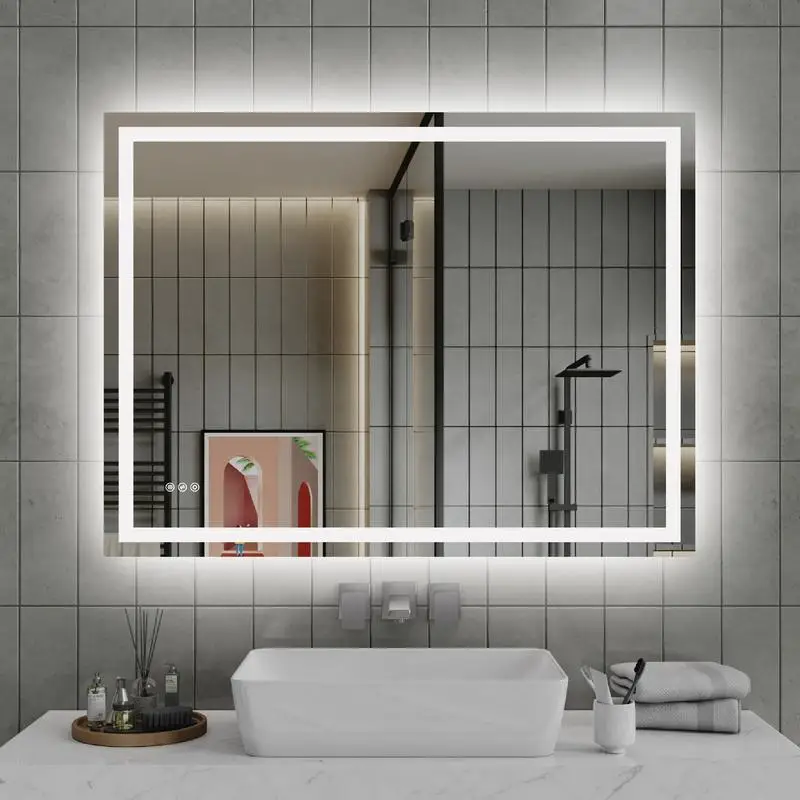 48x36 LED Bathroom Mirror, Front and Back Lit, Stepless Dimmable, 3 Color Options, CRI90+, Brightness Memory, Shatter-Proof,
48x36 LED Bathroom Mirror, Front and Back Lit, Stepless Dimmable, 3 Color Options, CRI90+, Brightness Memory, Shatter-Proof,