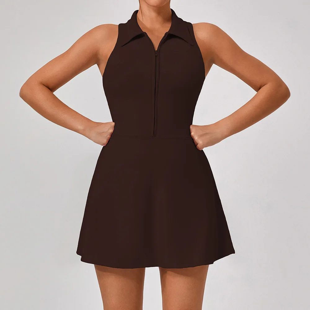 Sleeveless Zipper Women Tennis Dress Turn Down Collar Golf Sports Tight Skort 2-in-1 Fitness Workout Running Inside Pocket Dress
Sleeveless Zipper Women Tennis Dress Turn Down Collar Golf Sports Tight Skort 2-in-1 Fitness Workout Running Inside Pocket Dress