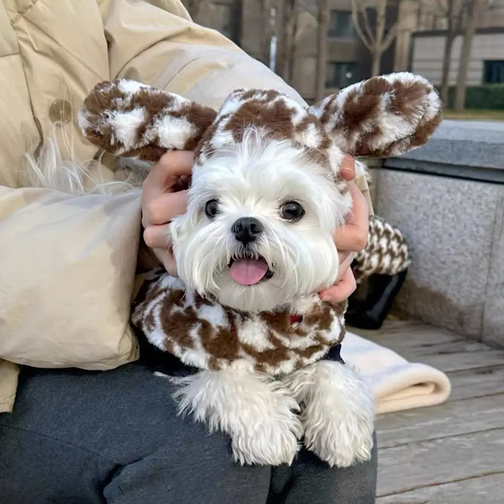 Pet Plush Cloak Autumn/Winter Pet Traction Cloak Fur Rabbit Ears with Velvet Warmth Winter Small Dog Coat Puppy Clothes
Pet Plush Cloak Autumn/Winter Pet Traction Cloak Fur Rabbit Ears with Velvet Warmth Winter Small Dog Coat Puppy Clothes