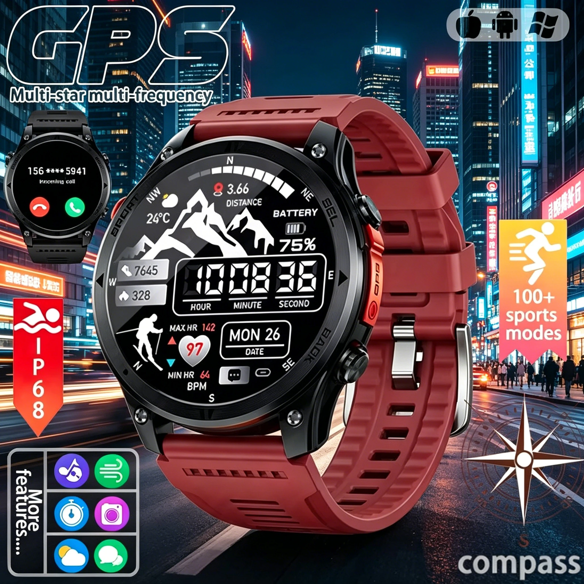 2026 men sport smartwatch with GPS trackingcompass100+sportsmodeswireless callintelligentreminderoutdoorfitness smartwatch gift
2026 men sport smartwatch with GPS trackingcompass100+sportsmodeswireless callintelligentreminderoutdoorfitness smartwatch gift