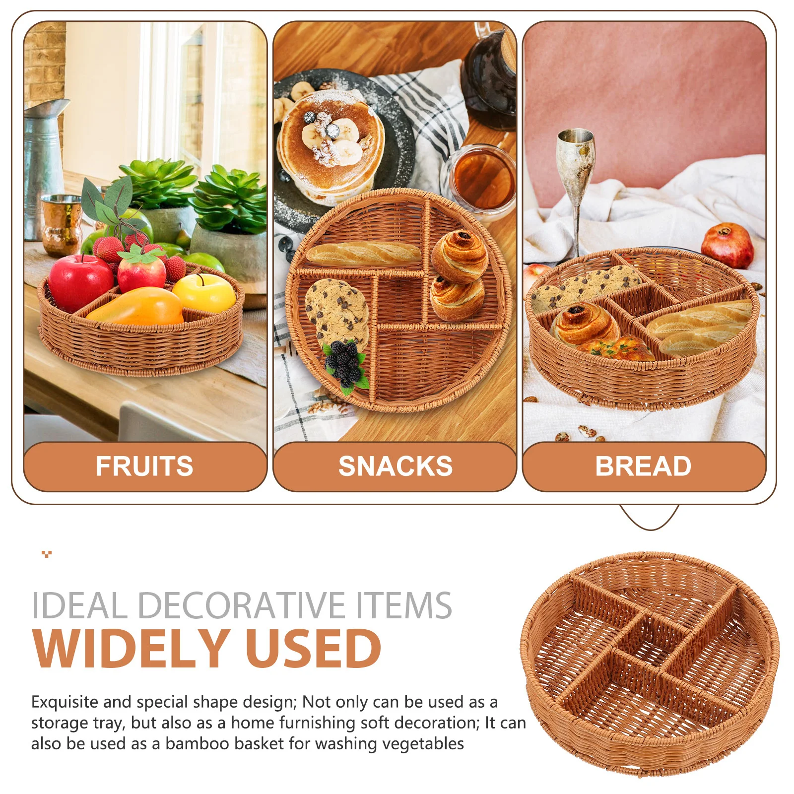Compartment Fruit Holder Multi-Grid Storage Tray Portable Snack Display Basket Kitchen Sundries Storage Holder
Compartment Fruit Holder Multi-Grid Storage Tray Portable Snack Display Basket Kitchen Sundries Storage Holder