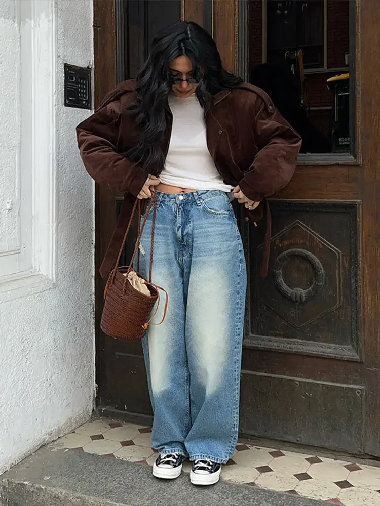 Chic Women's Bomber Jacket Loose Laple Full Sleeve Lace Up Zipper Female Shorts Jackets Autumn Fashion New Chic Lady Streetwears
Chic Women's Bomber Jacket Loose Laple Full Sleeve Lace Up Zipper Female Shorts Jackets Autumn Fashion New Chic Lady Streetwears