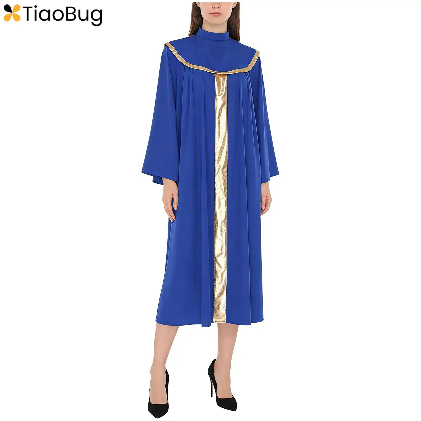 Womens Church Choir Robes Priest Cleric Cosplay Costume Metallic Patchwork Collar Overlay Flared Long Sleeve Cassock Maxi Dress
Womens Church Choir Robes Priest Cleric Cosplay Costume Metallic Patchwork Collar Overlay Flared Long Sleeve Cassock Maxi Dress