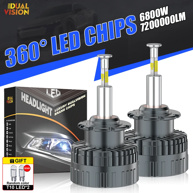 D2S LED Headlights Canbus 1:1 HID D1S D3S D4S D5S D8S D1R D2R D3R D4R Auto Lamp 7200000LM 6800W Plug&Play Turbo LED Bulb For Car
D2S LED Headlights Canbus 1:1 HID D1S D3S D4S D5S D8S D1R D2R D3R D4R Auto Lamp 7200000LM 6800W Plug&Play Turbo LED Bulb For Car