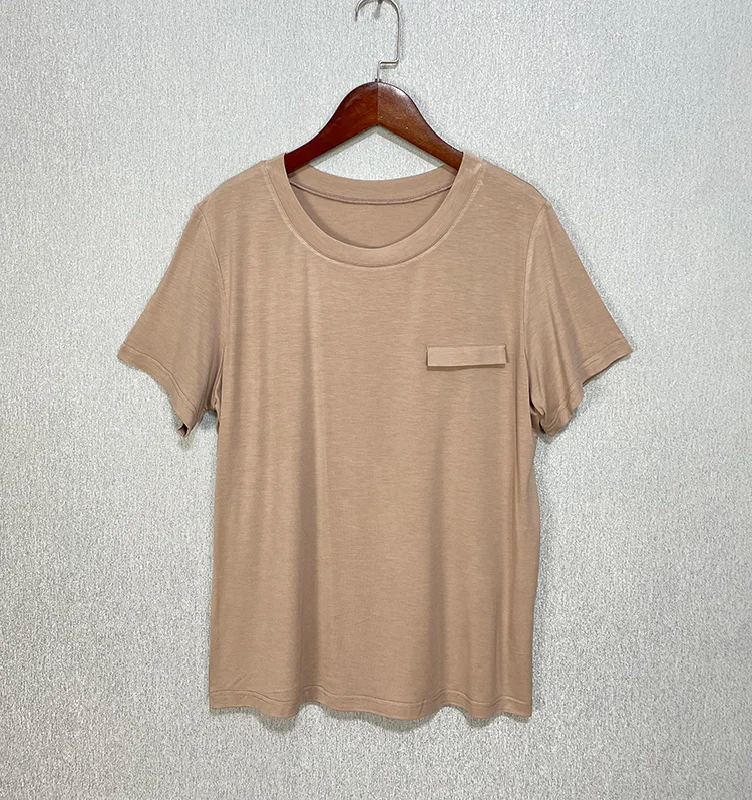 Supper Soft Silk Cotton Blended stretch short sleeve T-shirt Mulberry Silk Solid color top for women
Supper Soft Silk Cotton Blended stretch short sleeve T-shirt Mulberry Silk Solid color top for women