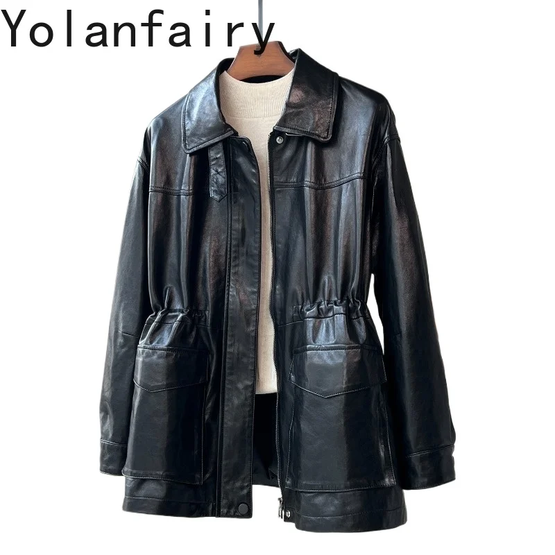YOLANFAIRY Super Beautiful 100% Genuine Leather Jacket Women 2026 High Quality Real Sheepskin Trench Coat Waisted Woman Jackets
YOLANFAIRY Super Beautiful 100% Genuine Leather Jacket Women 2026 High Quality Real Sheepskin Trench Coat Waisted Woman Jackets