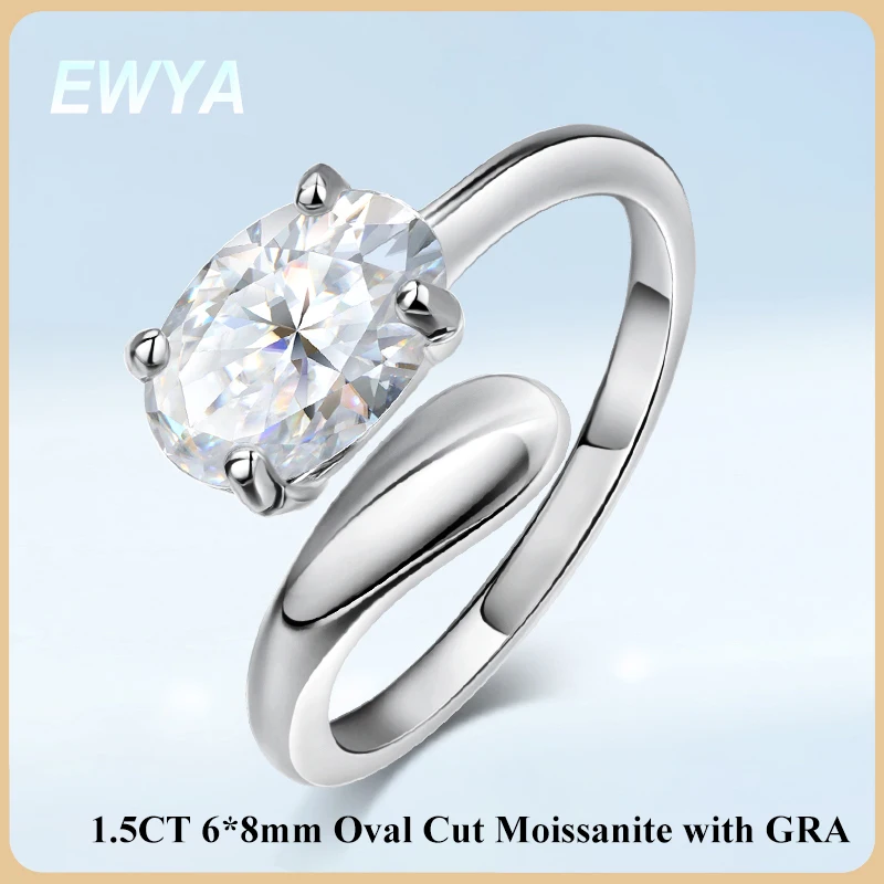 EWYA 1.5CT Oval Cut Moissanite Ring GRA Certified 925 Silver Pass Diamond Test Rings Twist Adjustable Wedding Band for Women
EWYA 1.5CT Oval Cut Moissanite Ring GRA Certified 925 Silver Pass Diamond Test Rings Twist Adjustable Wedding Band for Women