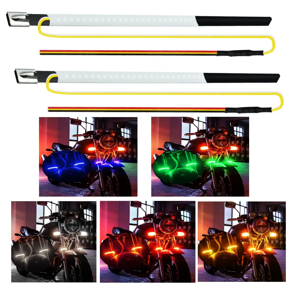 Motorcycle LED Fork Turn Signal Blinkers DRL Daytime Running Light Adjustable Strips Bars lamps (39mm-70mm) for Harley Davidson
Motorcycle LED Fork Turn Signal Blinkers DRL Daytime Running Light Adjustable Strips Bars lamps (39mm-70mm) for Harley Davidson