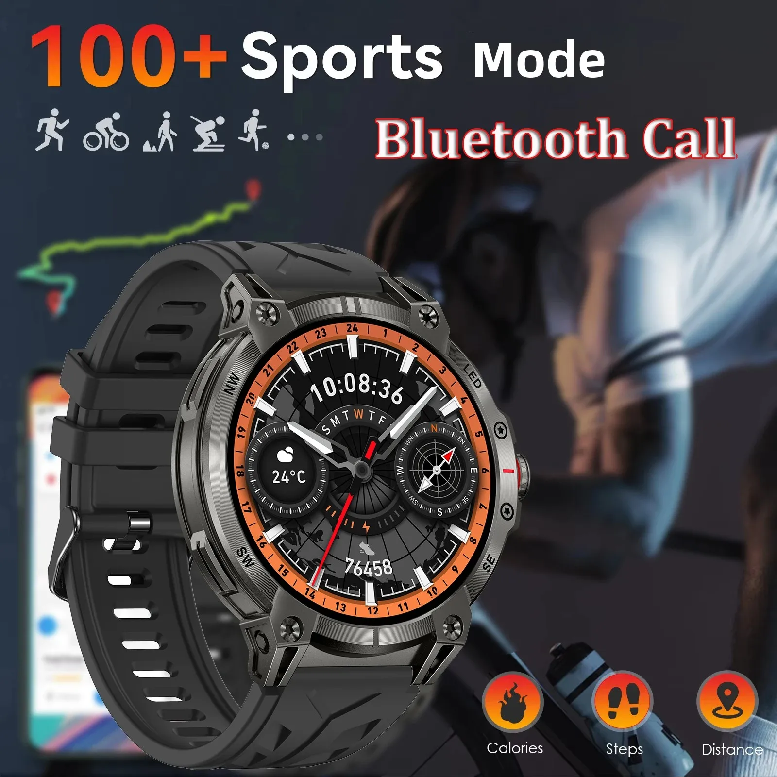 Мужской светодиодный фонарик, умные часы с компасом, Bluetooth-вызов, 760 мАч, AI, голосовой мониторинг здоровья, фитнес-трекер для занятий спортом на открытом воздухе
Мужской светодиодный фонарик, умные часы с компасом, Bluetooth-вызов, 760 мАч, AI, голосовой мониторинг здоровья, фитнес-трекер для занятий спортом на открытом воздухе