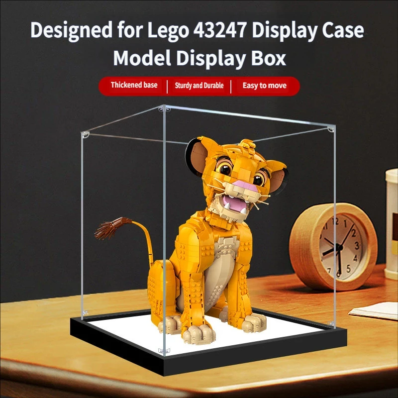 Acrylic Display Case for Lego 43247 Lion Model,Dustproof Display Box,Display Case Compatible with Lego 43247(Model Not Included)