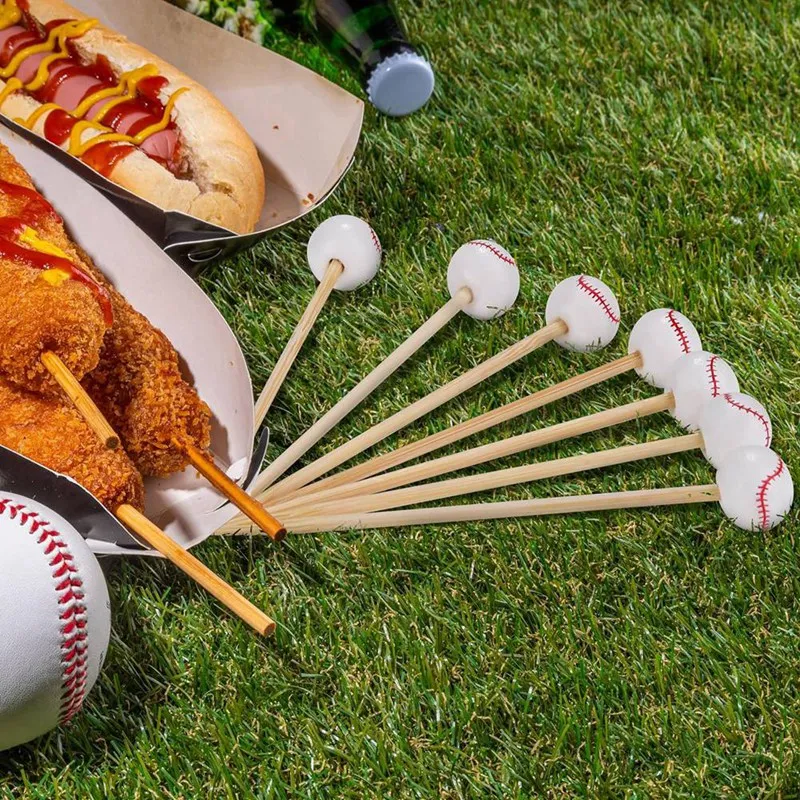 100 Pieces Baseball Decorative Bamboo Cocktail Picks Decorative Fruit Toothpicks For Appetizers Bar Drinks Fruit-AT35
100 Pieces Baseball Decorative Bamboo Cocktail Picks Decorative Fruit Toothpicks For Appetizers Bar Drinks Fruit-AT35
